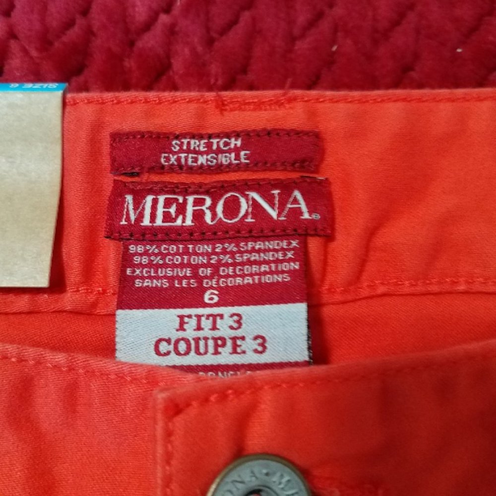 Merona Orange Stretch, FIT 3, Size 6, Capri Pants - Picture 3 of 5